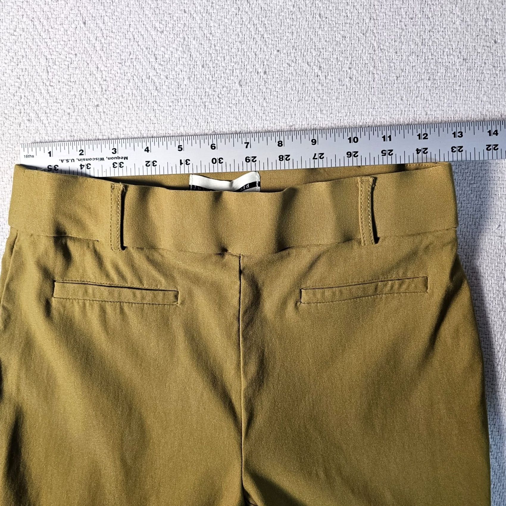 Vintage Jules & Leopold Pants Womens S Green Pull On High Rise Crop Rayon Blend Knit Front Flat Front Button Casual Formal Size 28" / US 6 / IT 42 - 5 Thumbnail