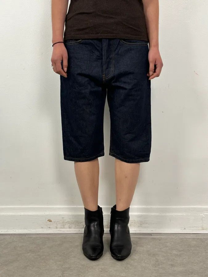 Dries Van Noten Dries Van Noten Navy Denim Contrast Stitch Shorts Size 28" / US 6 / IT 42 - 2 Thumbnail