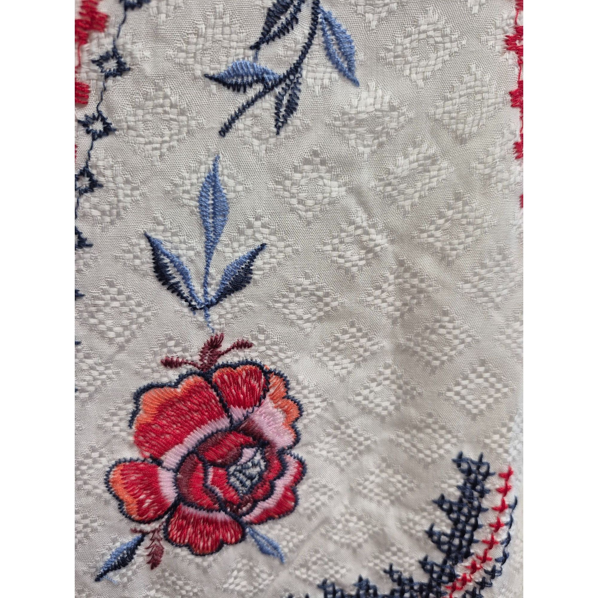 Other White Embroidered Sleeveless Boho Tunic Top XL W/ Floral Pat Size XL / US 12-14 / IT 48-50 - 7 Thumbnail