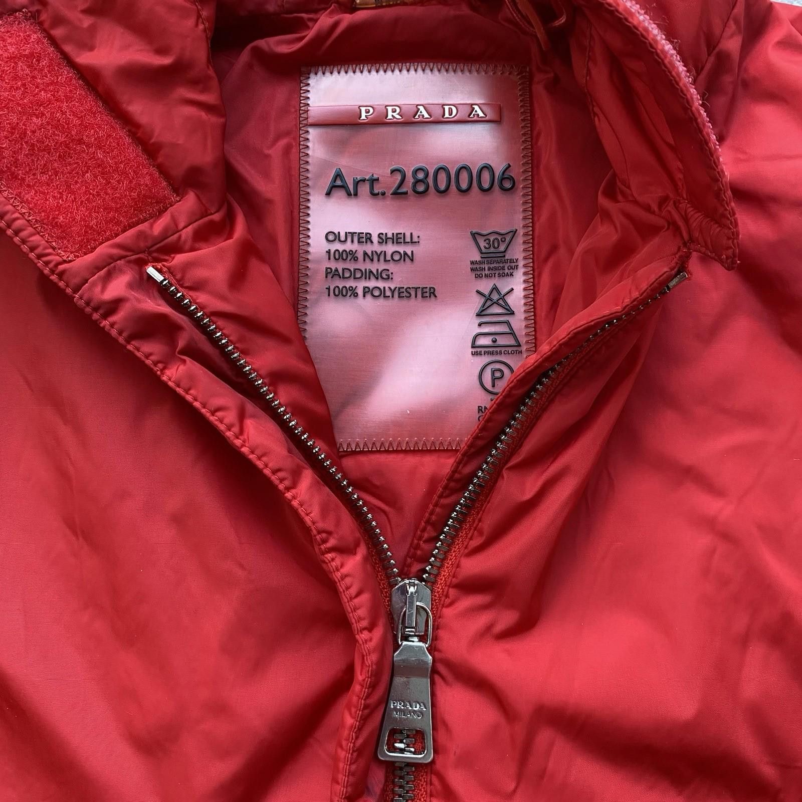 Prada Prada Sport Women’s Red Zip Up Hooded Jacket Size 38 Size XS / US 0-2 / IT 36-38 - 4 Thumbnail