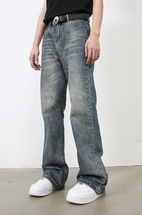 Designer Haruno x Kubo Vintage Loose Fashion All-match Washed Jeans Size US 31 - 4 Thumbnail