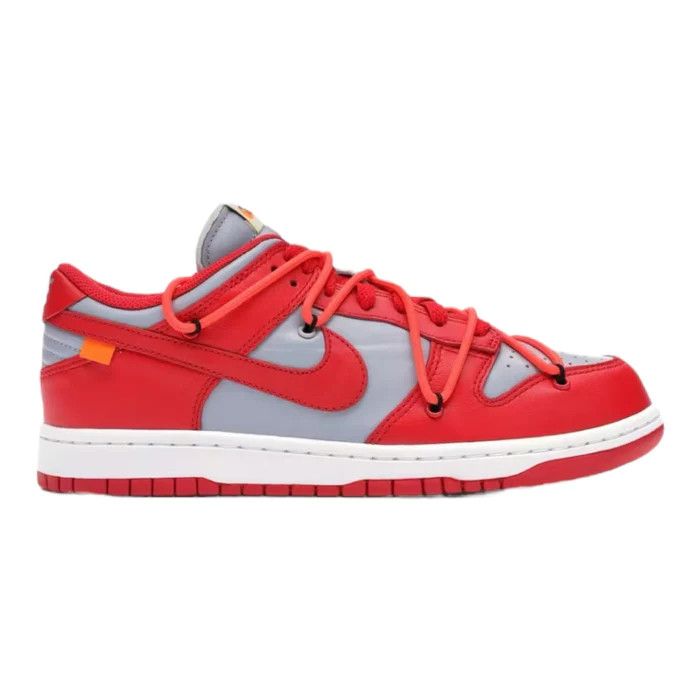 image of Nike x Off White Dunk Low Unlv (Used) [Steal] Shoes in University Red/University Red/Wolf Grey (Siz