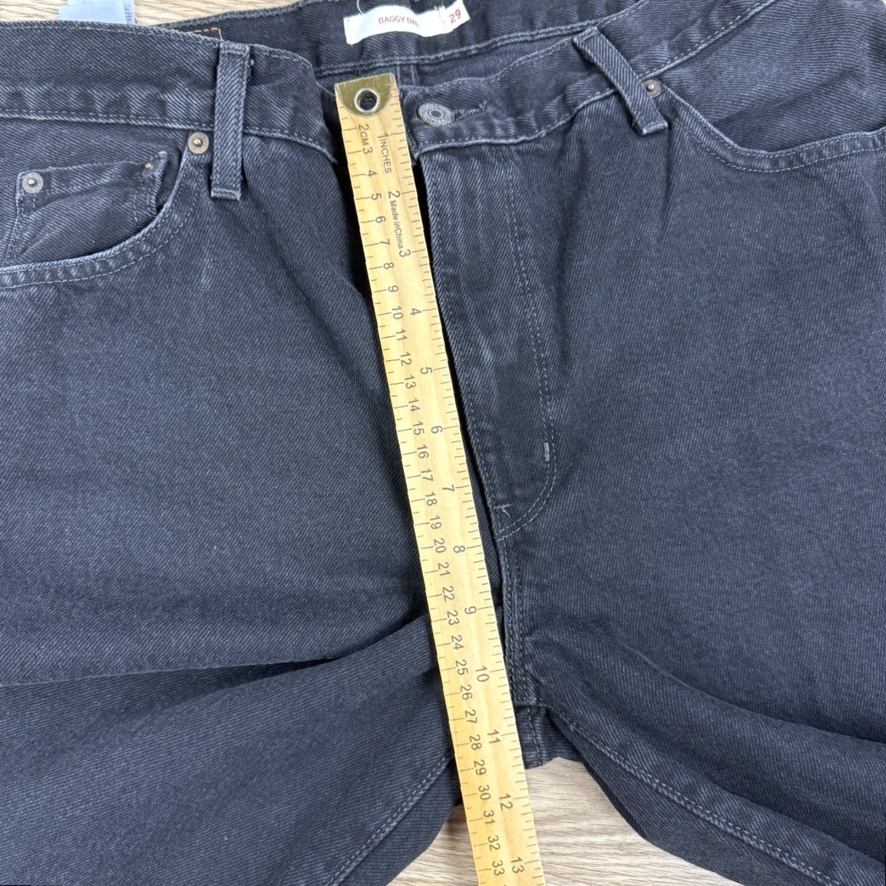 Levi's Levis Jeans Womens 29 Black Distressed Baggy Dad Straight High Rise Relaxed Size 29" - 5 Thumbnail