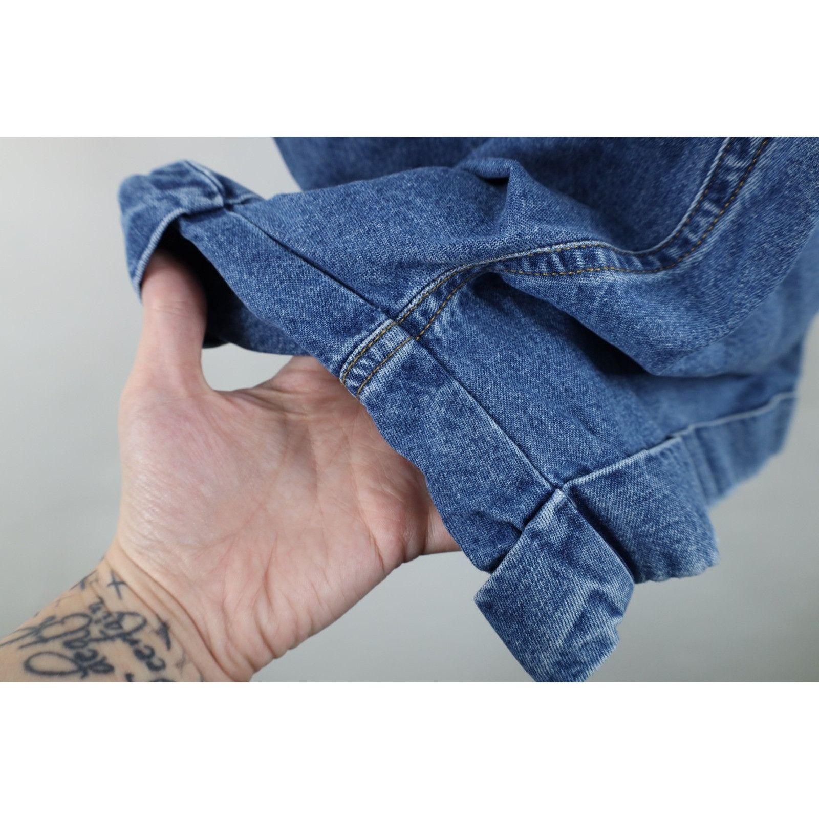 Vintage Vintage 90s Streetwear Faded Denim Jean Shortalls Size 30" / US 8 / IT 44 - 8 Thumbnail