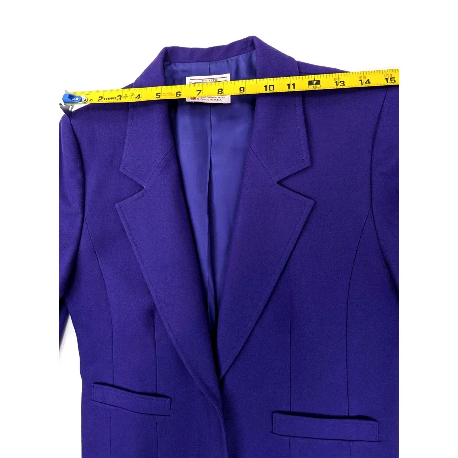 Pendleton Pendleton Blazer Womens Petite 10P Purple Notch Lined Wool Single-Breasted 1-Button Jacket Vintage Shinny Knits Solid Caucasian… Size L / US 10 / IT 46 - 7 Thumbnail