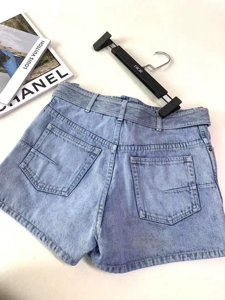 Dior Denim shorts with belt