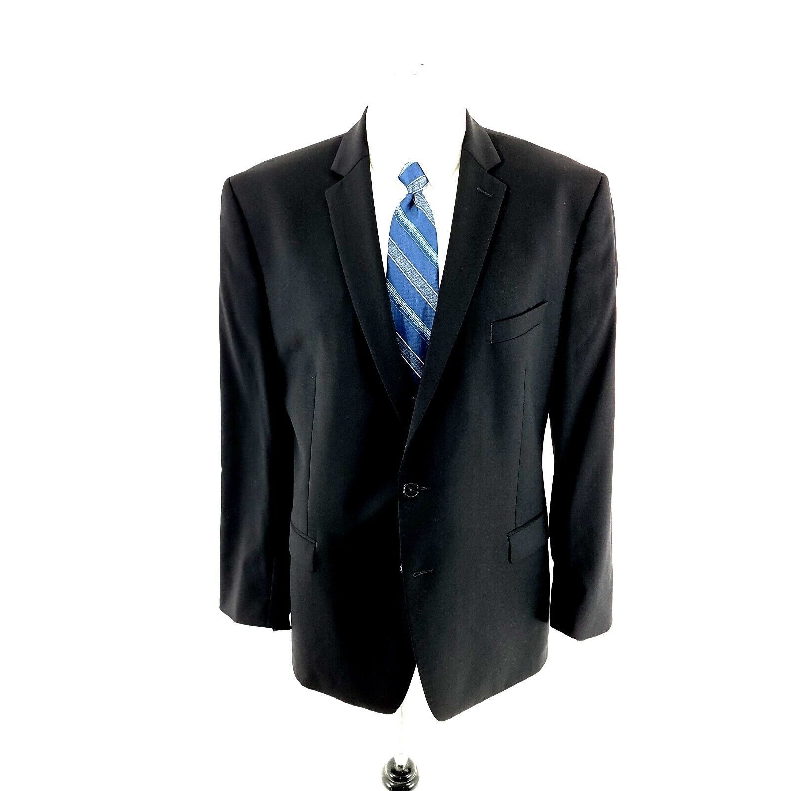 Calvin Klein Calvin Klein Wool 2 Button Blazer 42R Black Tagged 46R Has B Size 42R - 3 Thumbnail