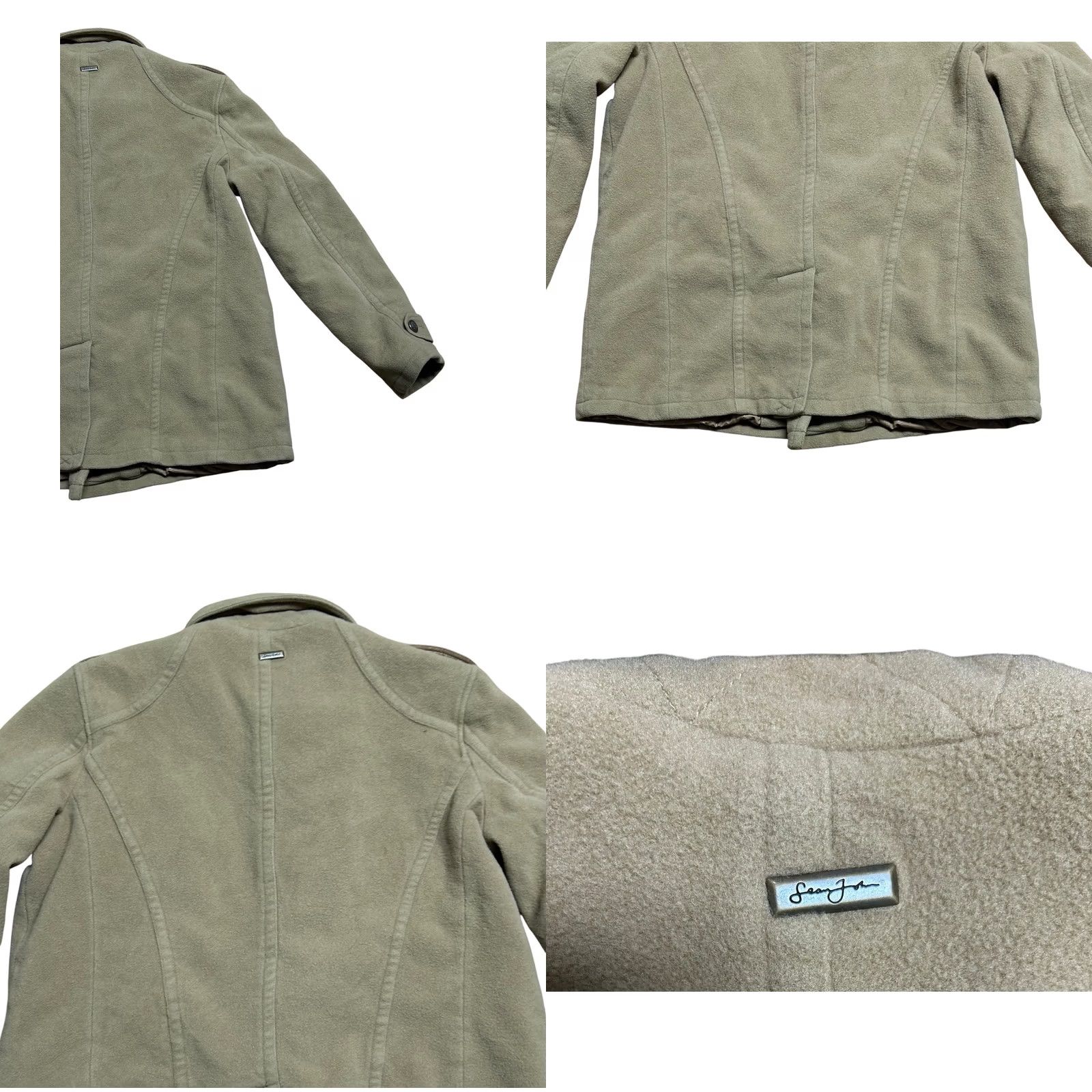 Sean John Sean John Women's Brown Button Up Wool Pea Coat Vintage Sz 2XL Y2K Jacket Tan Coat Jacket Cap Size XXL / US 16-18 / IT 52-54 - 9 Thumbnail