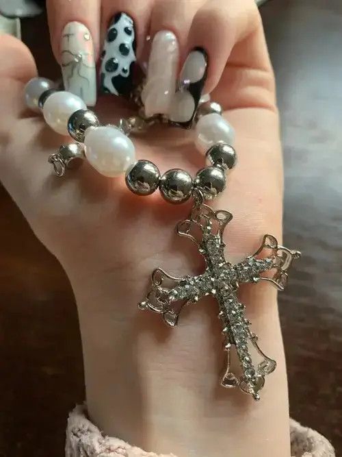 Jewelry Silver Jewel Cross Goth Chrome God Necklace Jesus Chain Size ONE SIZE - 1 Thumbnail