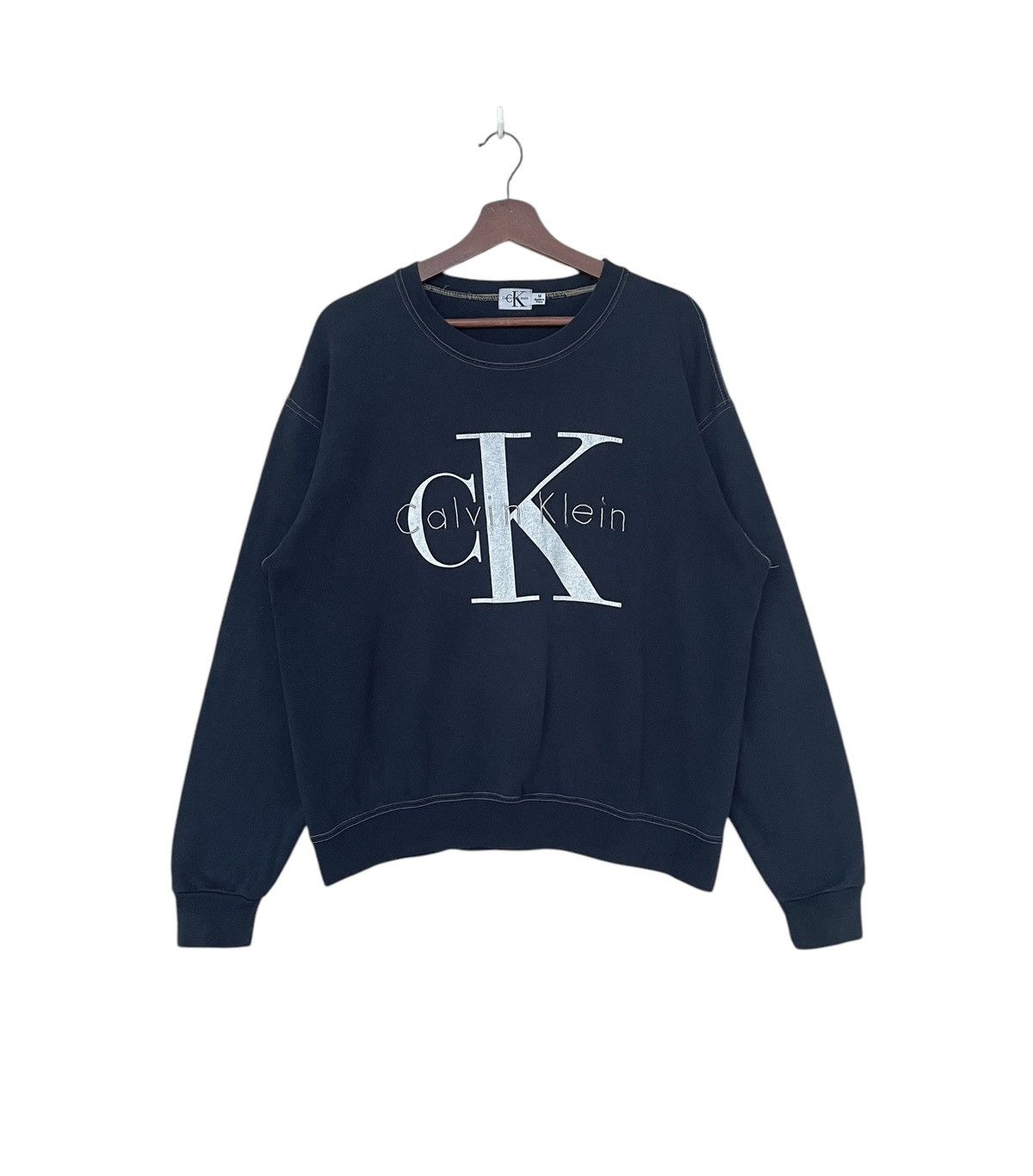 Calvin Klein × Vintage Vintage Brand Calvin Klein Big Logo Sweatshirt 1990s Size US M / EU 48-50 / 2 - 1 Thumbnail