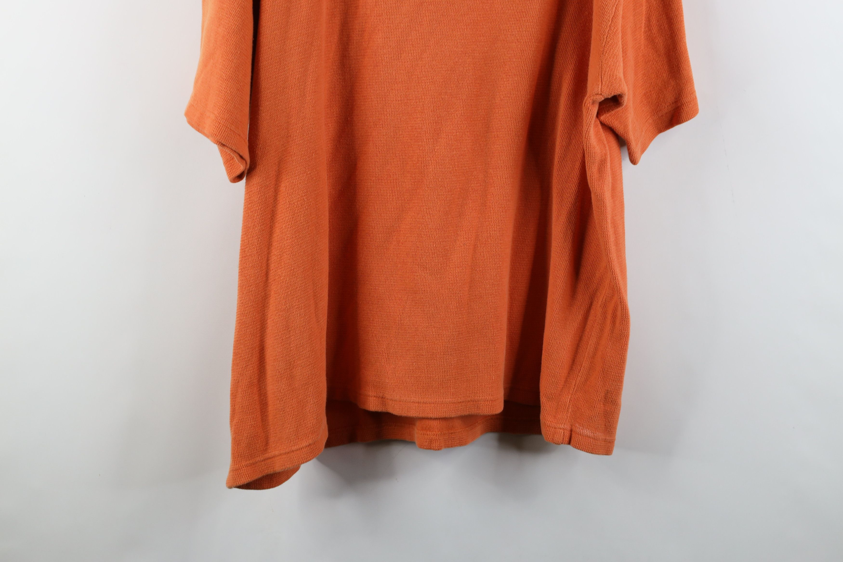 Vintage Vintage 90s Streetwear Blank Thermal Knit T-Shirt Orange USA Size US L / EU 52-54 / 3 - 11 Thumbnail