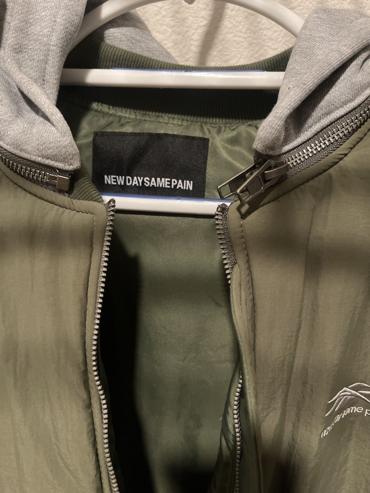 New Day Same Pain New Day Same Pain 'Olive' Bomber Jacket | Grailed