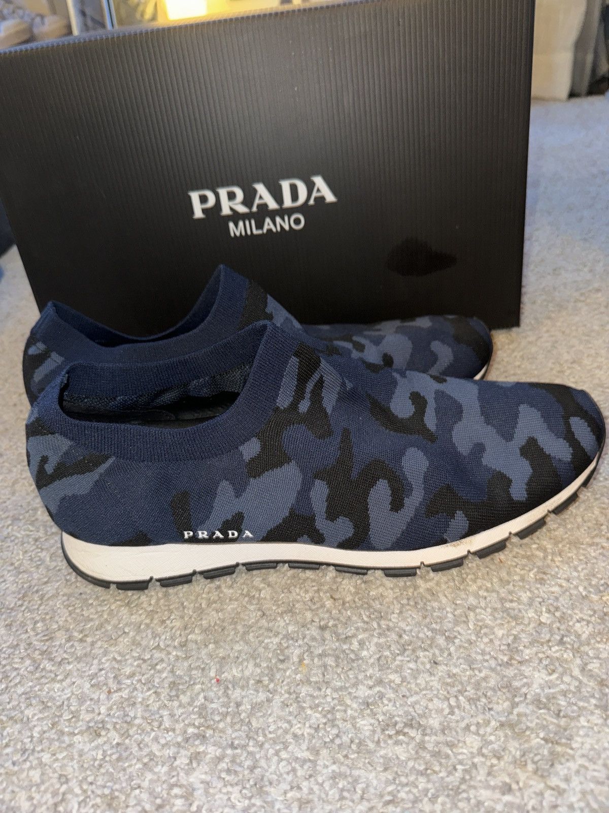Prada PRADA BLUE CAMO SLIP ON SHOES Size US 10 / EU 43 - 1 Thumbnail
