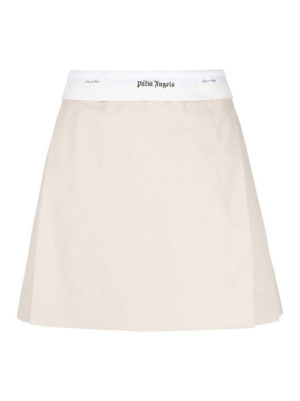 Palm Angels o1y1125 Mini Skirt in Beige Size 30" / US 8 / IT 44 - 1 Thumbnail