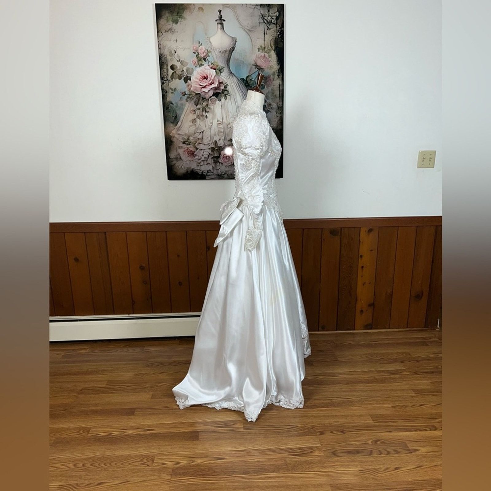Vintage Preserved Vintage 90s Eden Bridals Cathedral Wedding Gown! Size L / US 10 / IT 46 - 7 Thumbnail