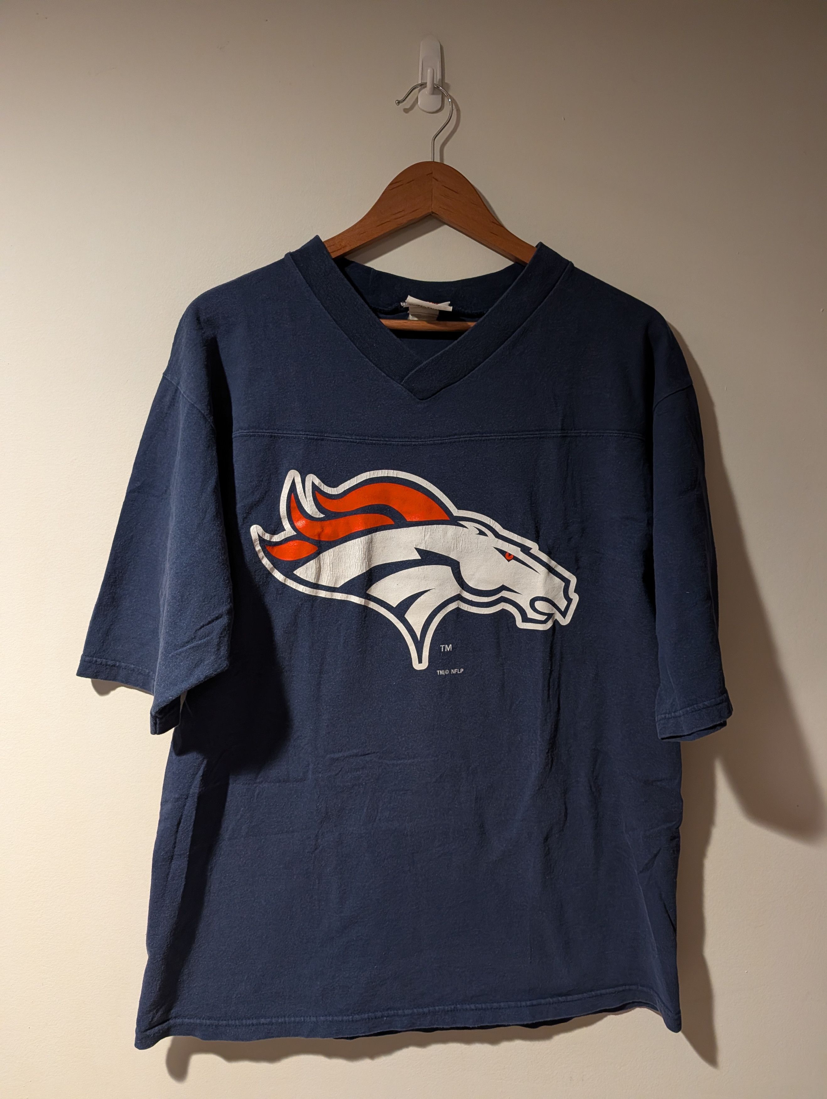 NFL Vtg John Elway Denver Broncos NFL Big Graphic T-Shirt Navy Size US L / EU 52-54 / 3 - 4 Thumbnail