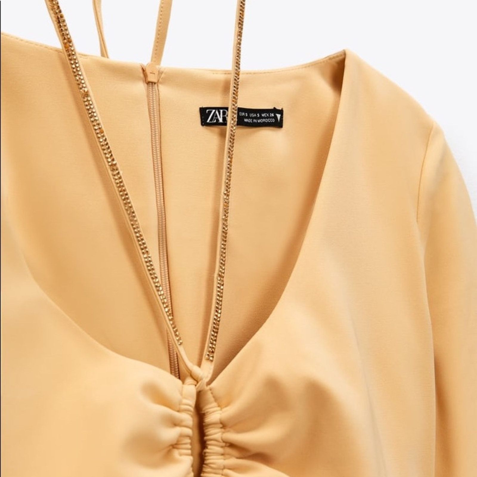 Zara ZARA DRAPED DRESS WITH JEWEL STRAP LIGHT YELLOW Size M / US 6-8 / IT 42-44 - 7 Thumbnail