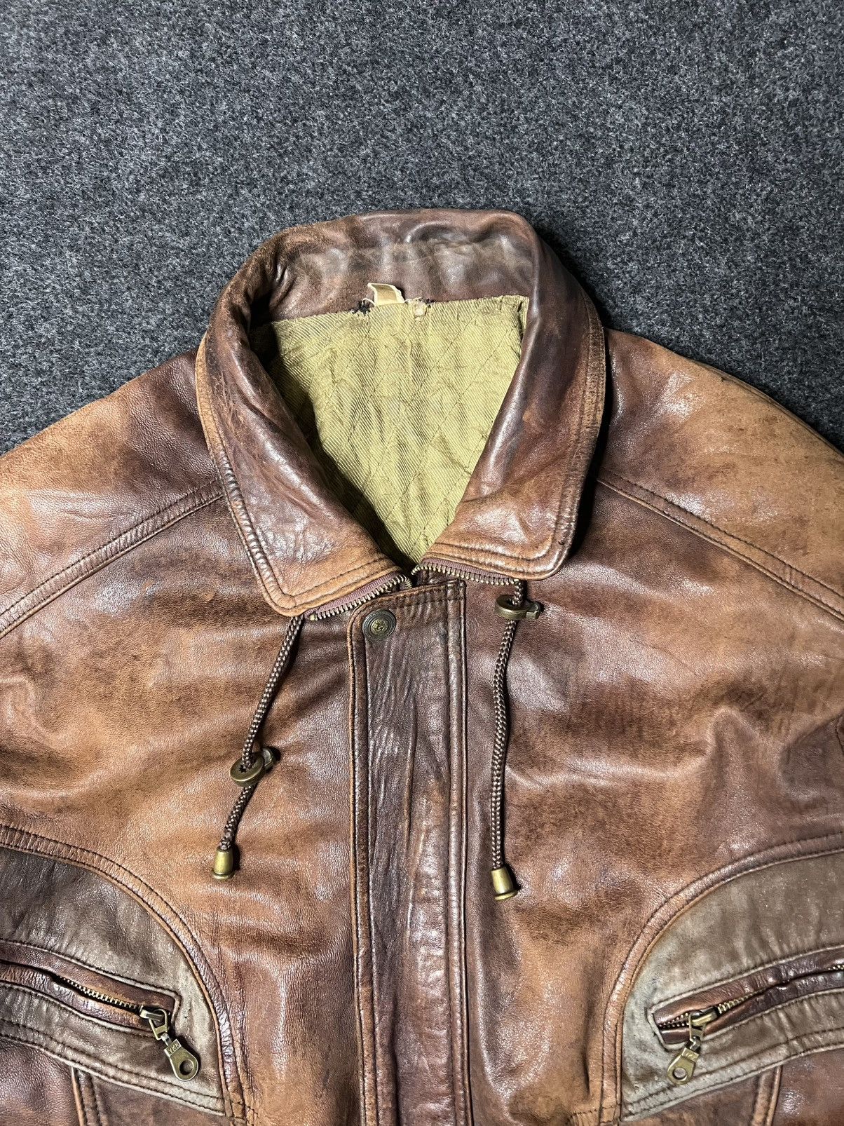 Other Vtg 80s Original leather Aviator Flight Bomber Jacket Rare L Size US L / EU 52-54 / 3 - 3 Thumbnail