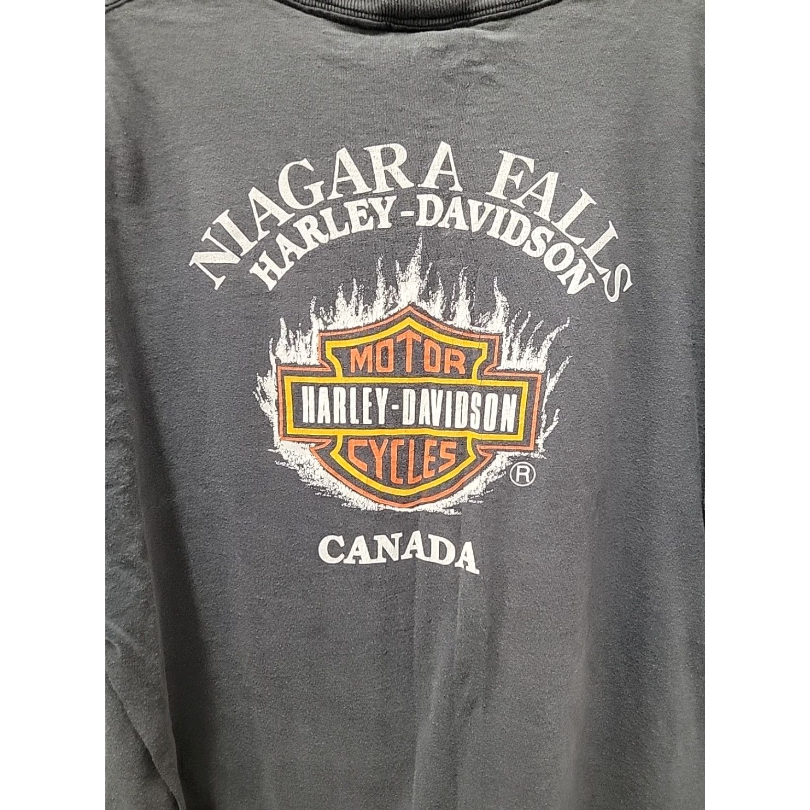 Vintage Harley Davidson T-Shirt Mens XL Gray Crew Neck Short Sleeve CMJ Sportswear Niagara Falls Canada Distressed Vintage: No Chest 24 Length 31.5 Size US XL / EU 56 / 4 - 5 Thumbnail