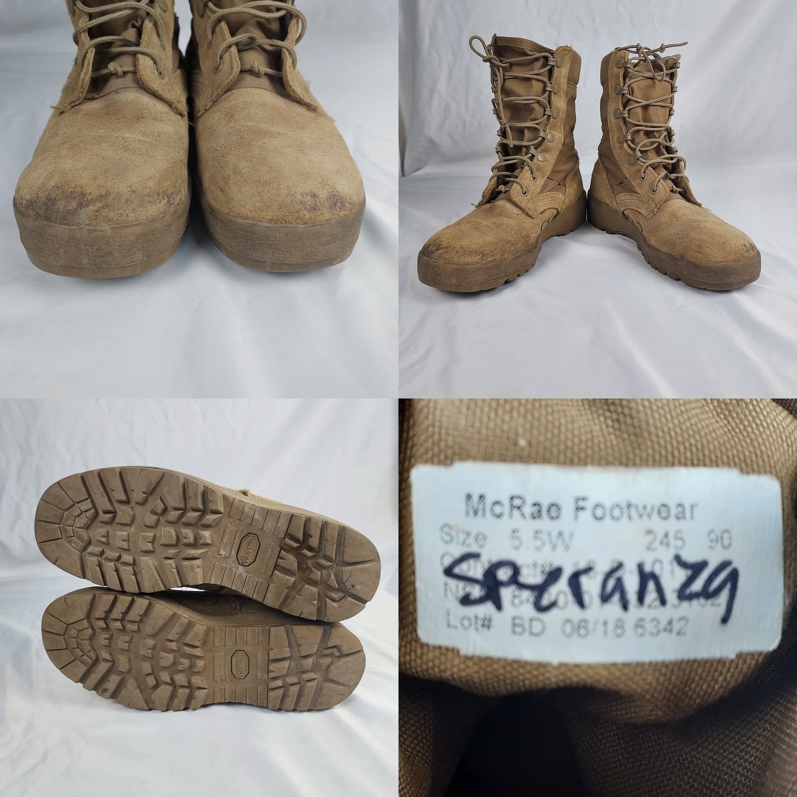 Vibram McRae US Military Desert Combat Boots Mens 5.5W Tan Vibram Sole USA Shoe Size US 6 / EU 39 - 8 Thumbnail