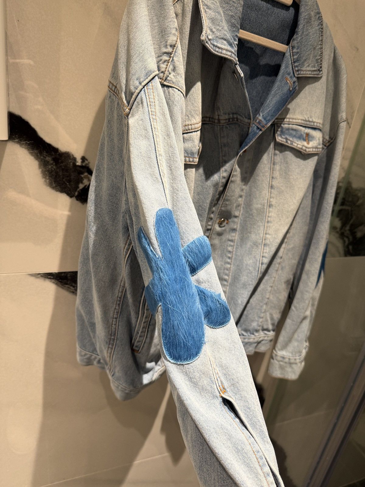 Marni MARNI Floral Elbow Patch Oversized Denim Jacket Size XS / US 0-2 / IT 36-38 - 4 Thumbnail