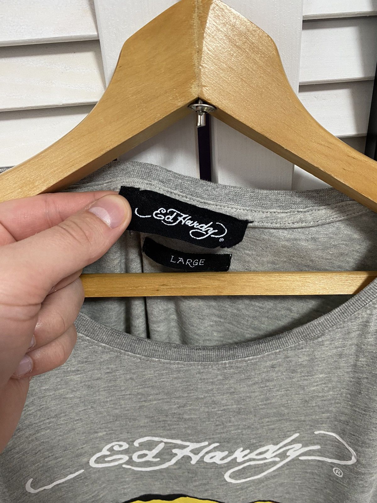 Ed Hardy × Vintage Vintage 90s T-Shirt Tee ED HARDY LOGO PRINT GRAPHIC Size US L / EU 52-54 / 3 - 4 Thumbnail