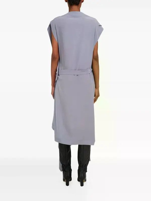 Salvatore Ferragamo o1s1rm0426 Gancio-detail Silk Dress in Grey Size M / US 6-8 / IT 42-44 - 3 Thumbnail