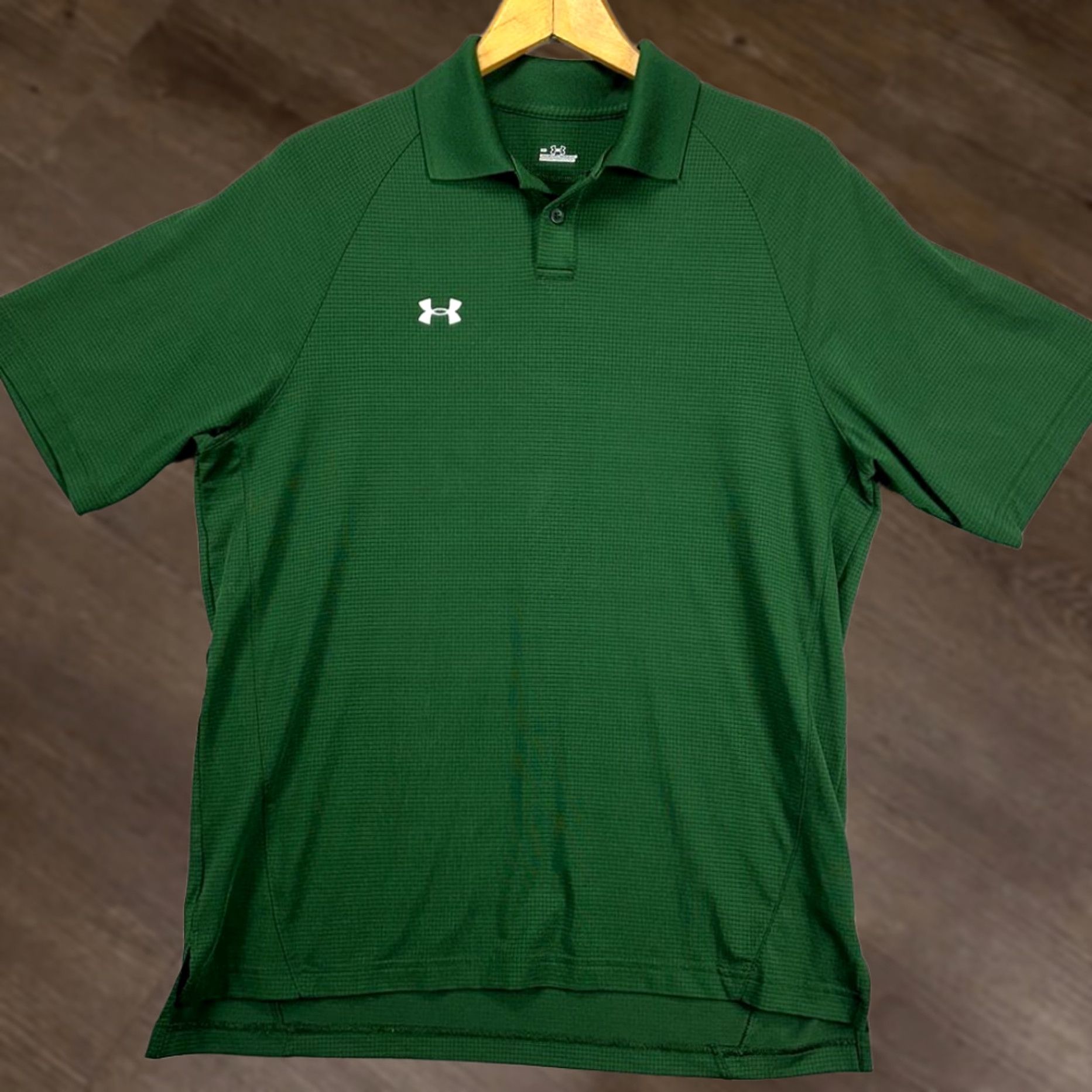 Under Armour VINTAGE Under Armour Golf Polo Shirt Mens M Green Grid Check Stretch Rugby Athletic Size US M / EU 48-50 / 2 - 1 Thumbnail