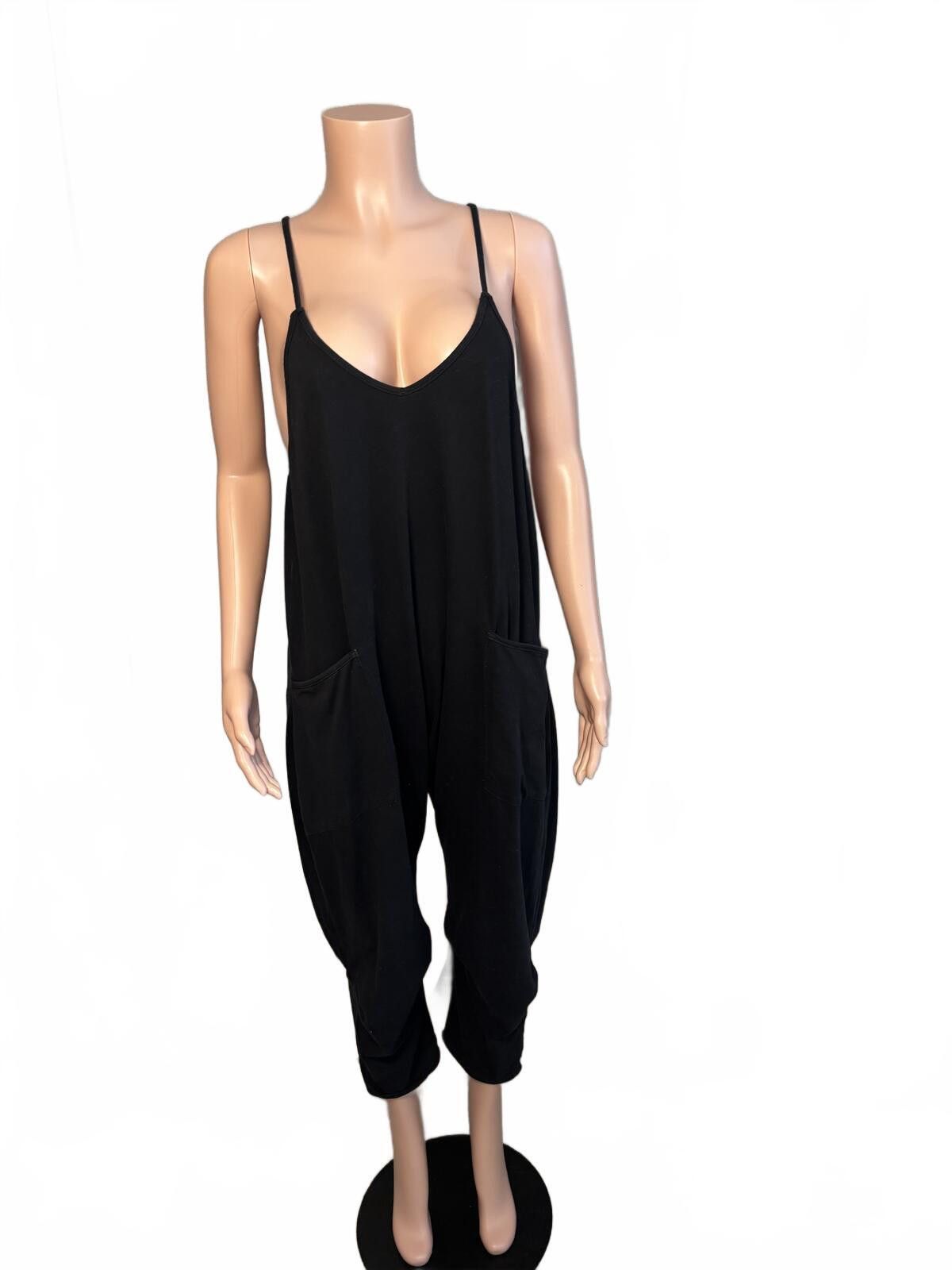 Other Black Boho Jumpsuit Baggy Harem Festival Casual Chic. Large Size 30" / US 8 / IT 44 - 2 Thumbnail