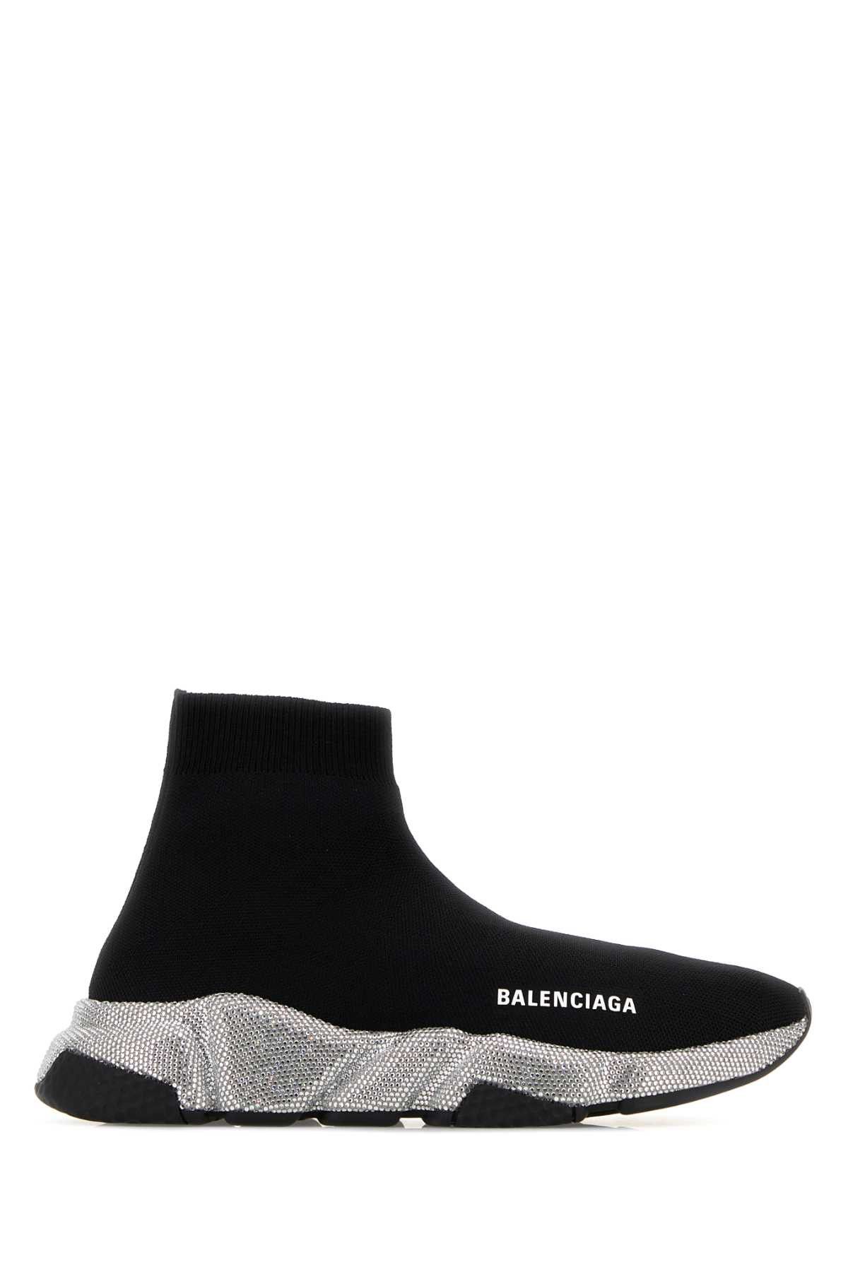 Balenciaga Black Stretch Nylon Speed Sneakers Size US 10 / IT 40 - 1 Thumbnail