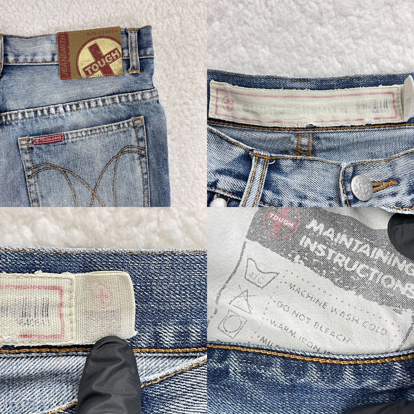 Denime Tough JeanSmith Jeans Mens 28x30 Blue Denim Straight Leg Vintage USA Cowboy Logo 5-Pocket Regular Fit Jeans Mens Size US 28 / EU 44 - 10 Thumbnail