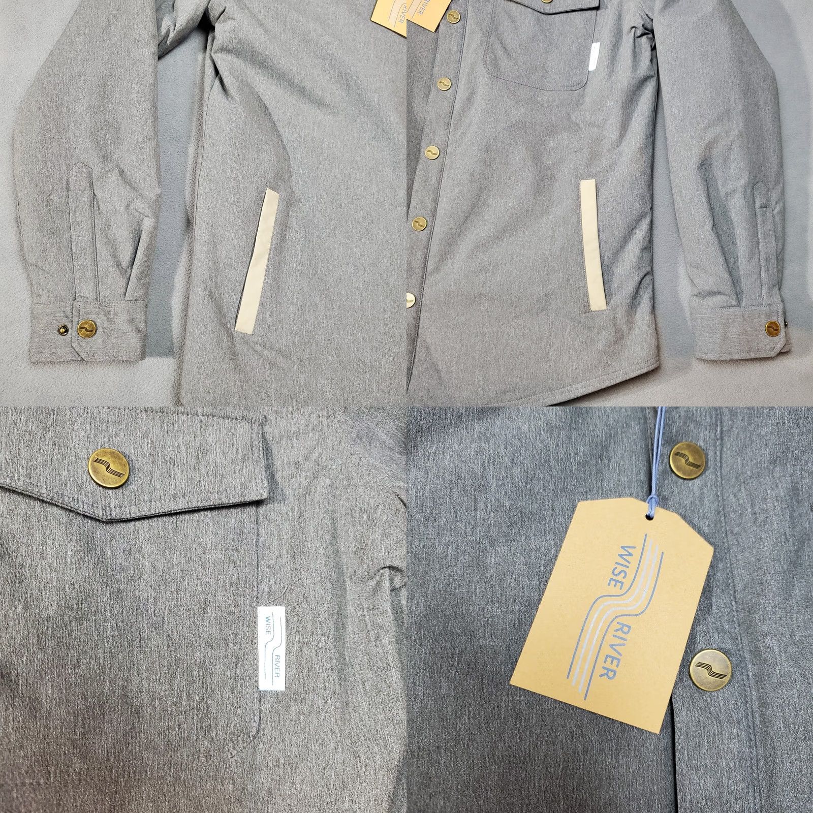 Vintage Wise River Shirt Jacket Shacket Mens XL Gray Granite Stretch Outdoor Lined Size US XL / EU 56 / 4 - 8 Thumbnail