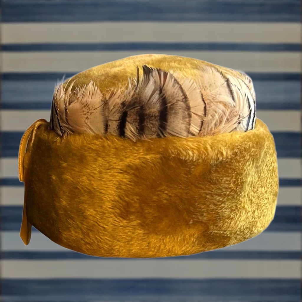 New Era VINTAGE New Era Women's Church Hat Yellow Feathers Made In Italy Size ONE SIZE - 1 Thumbnail