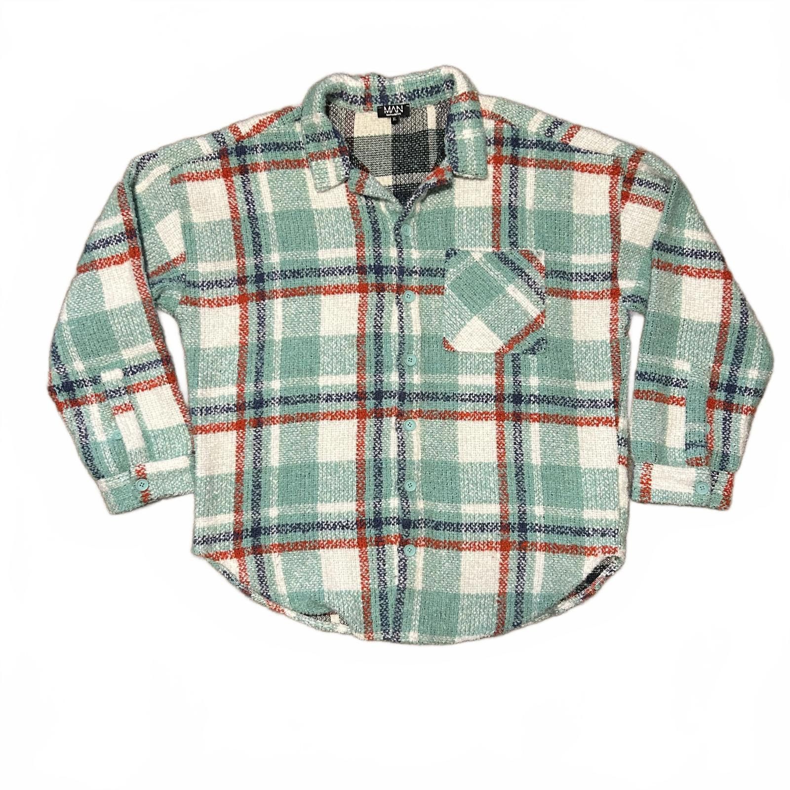 Boohoo Oversized Plaid Shacket Boohoo size XL Shirt Jacket Size US XL / EU 56 / 4 - 1 Thumbnail