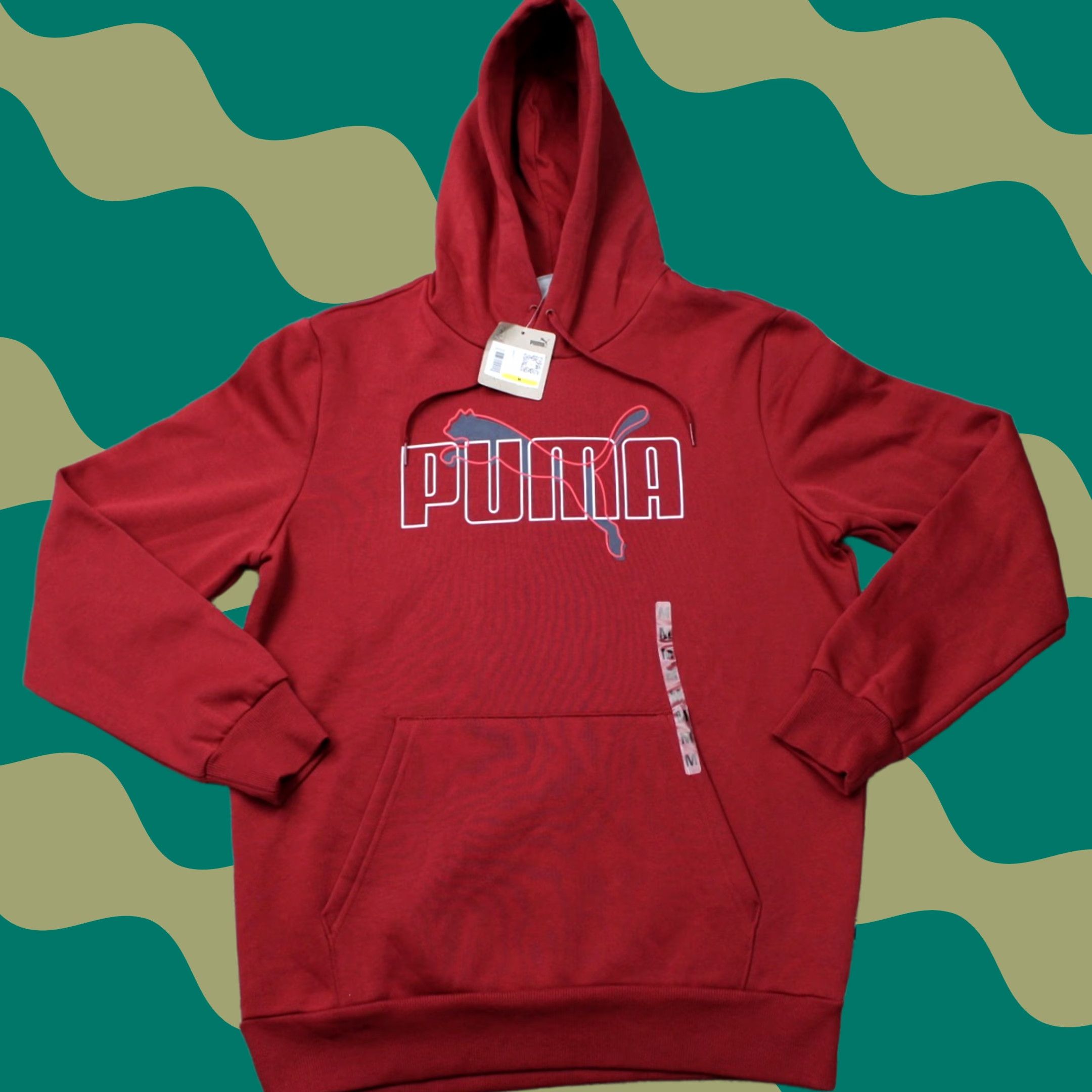 Puma PUMA Hoodie Mens Medium Red Up Hooded Sweatshirt Kangaroo Pocket NWT Size US M / EU 48-50 / 2 - 1 Thumbnail