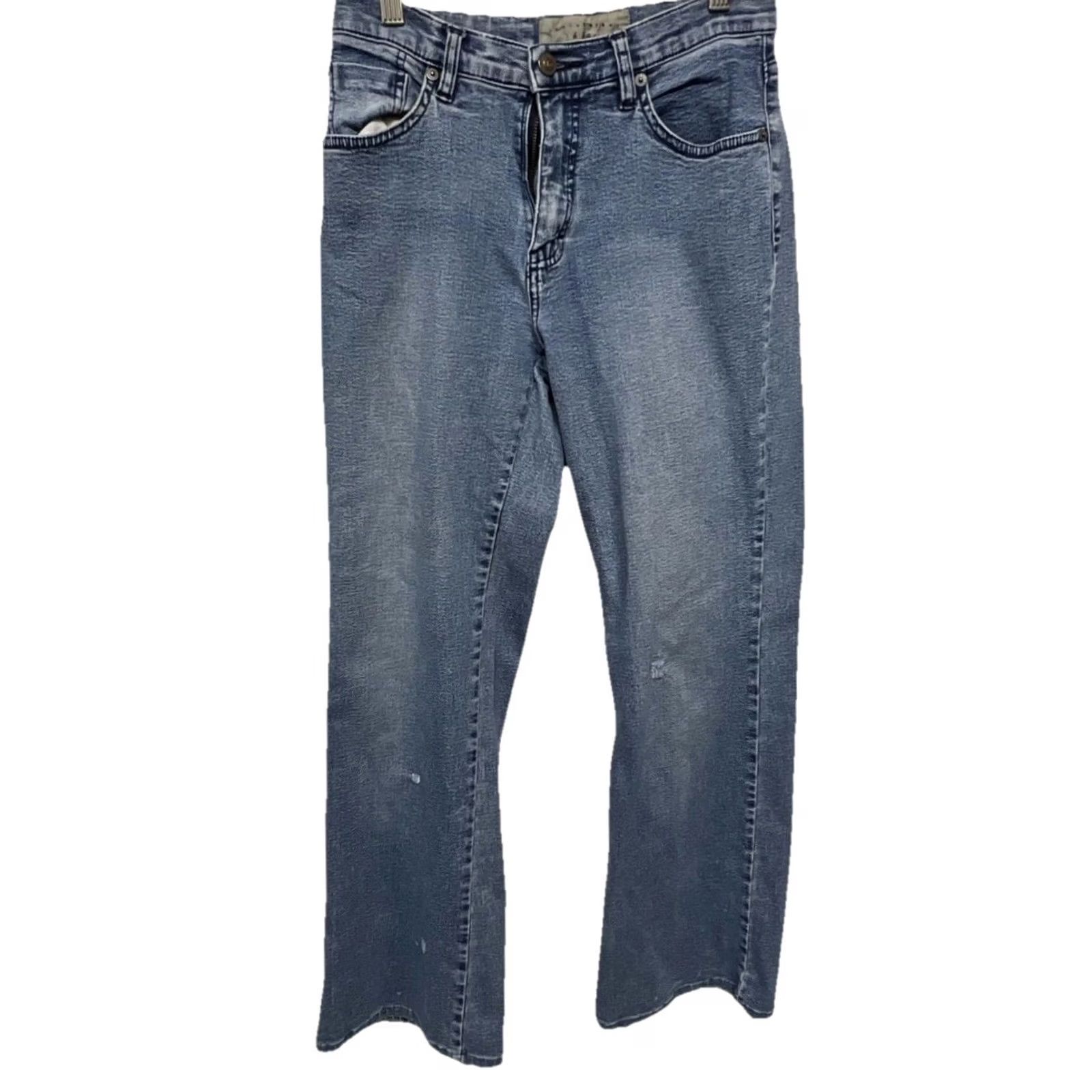Denime Christopher Blue Women’s Jeans Size 6 Blue Stretch Denim Straight Leg Mid Rise Jeans Women Regular 30in inseam Blue Size 29" - 2 Thumbnail