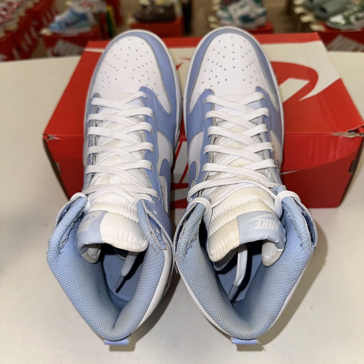 Nike Size 9 - Nike Dunk High Aluminum White Blue Leather Size US 9 / IT 39 - 4 Thumbnail