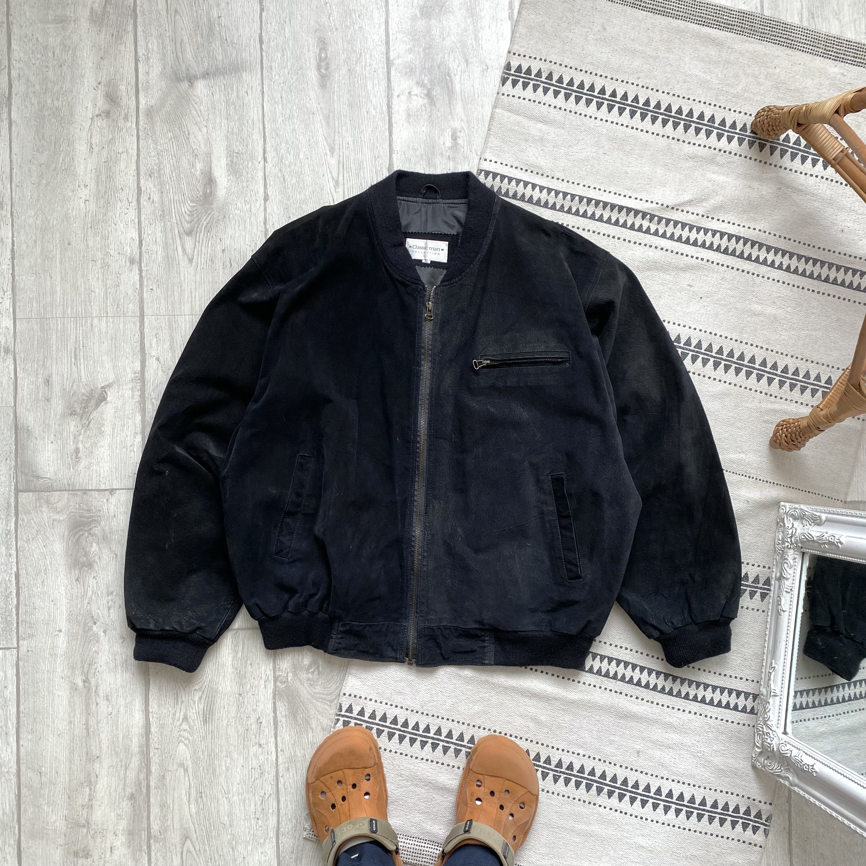 ジャケット・アウター 80s Schott suede leather bomber jkt Schott 80s Suede Leather Bomber Jacket MA-1 Style Vintage