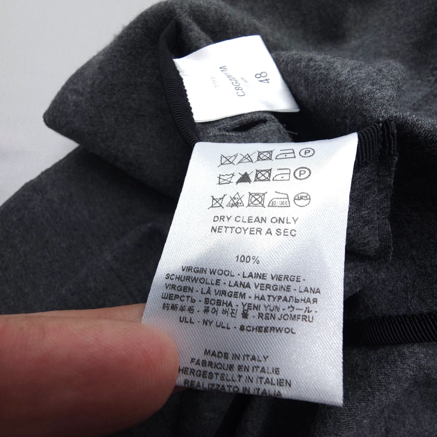 Harris Wharf London Harris Wharf London Blazer Mens 48 Two Button Wool Grey Notch Lapel Regular Single-Breasted Front Flat Front Jacket - Vintage? No Size 48R - 6 Thumbnail