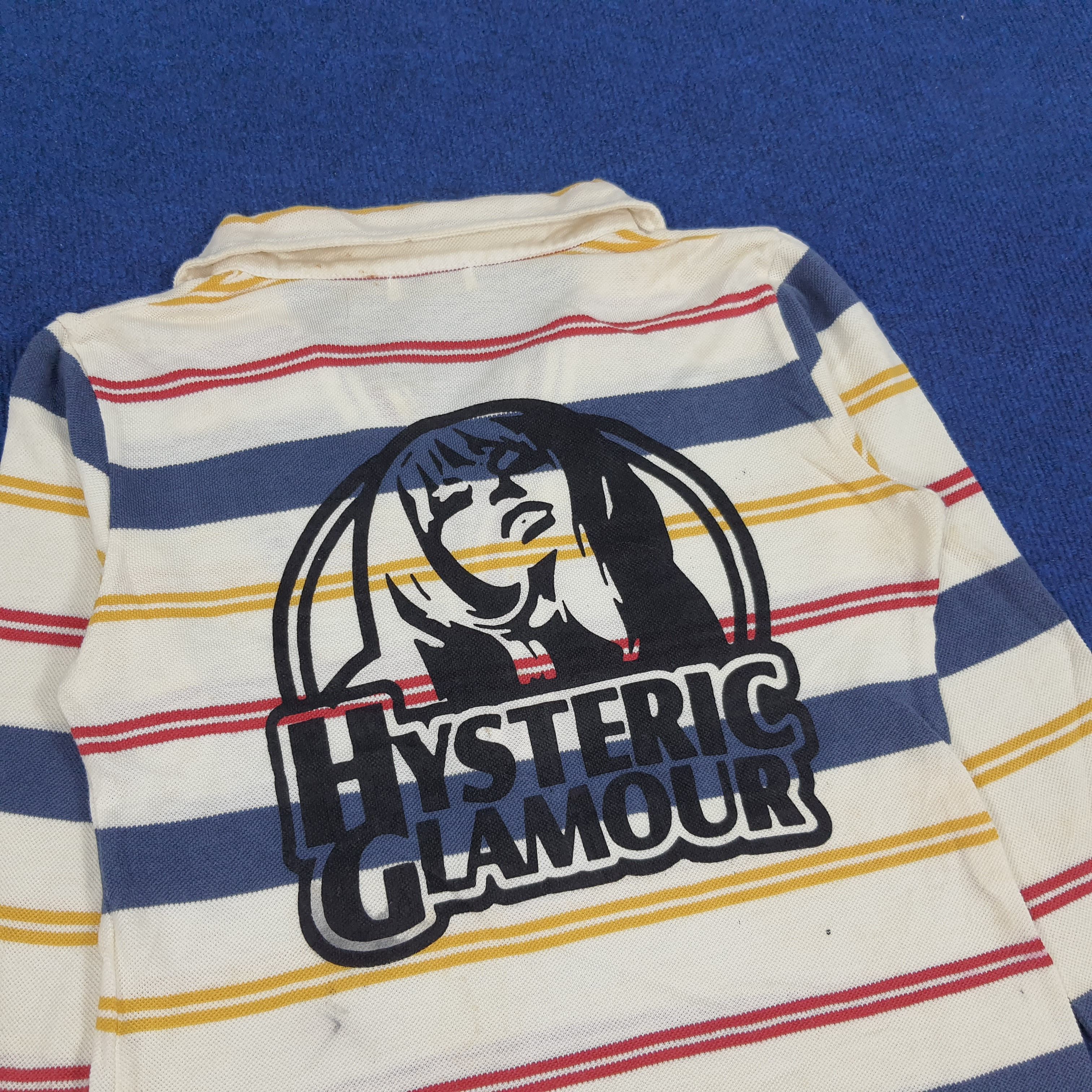 Hysteric Glamour × Japanese Brand × Vintage Vintage Hysteric Glamour Striped Custom Logo Polo Shirt Size XS / US 0-2 / IT 36-38 - 2 Thumbnail