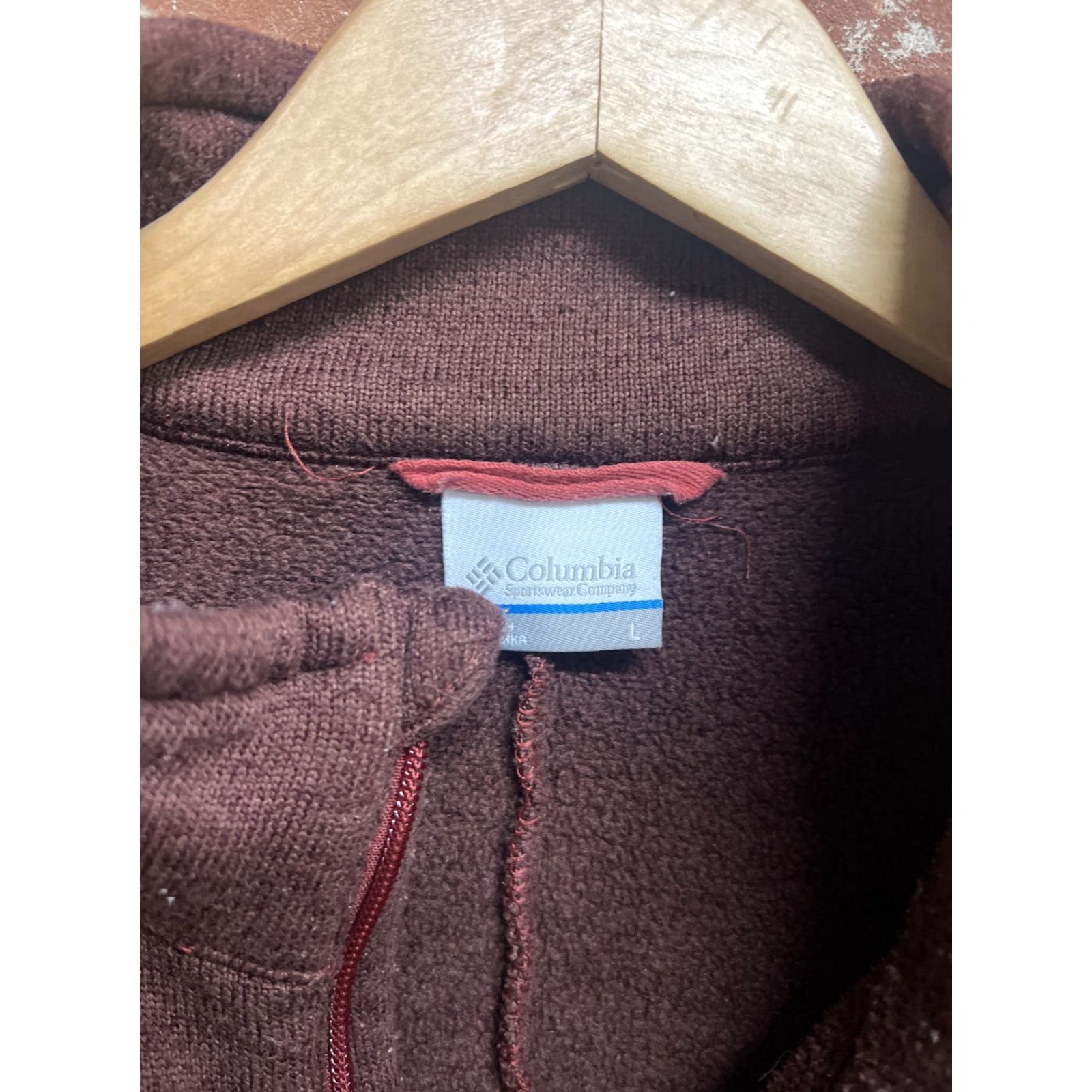 Vintage Columbia Mens Fleece Jacket L Maroon Windbreaker Zip Up Regular Size Large Size US L / EU 52-54 / 3 - 2 Thumbnail