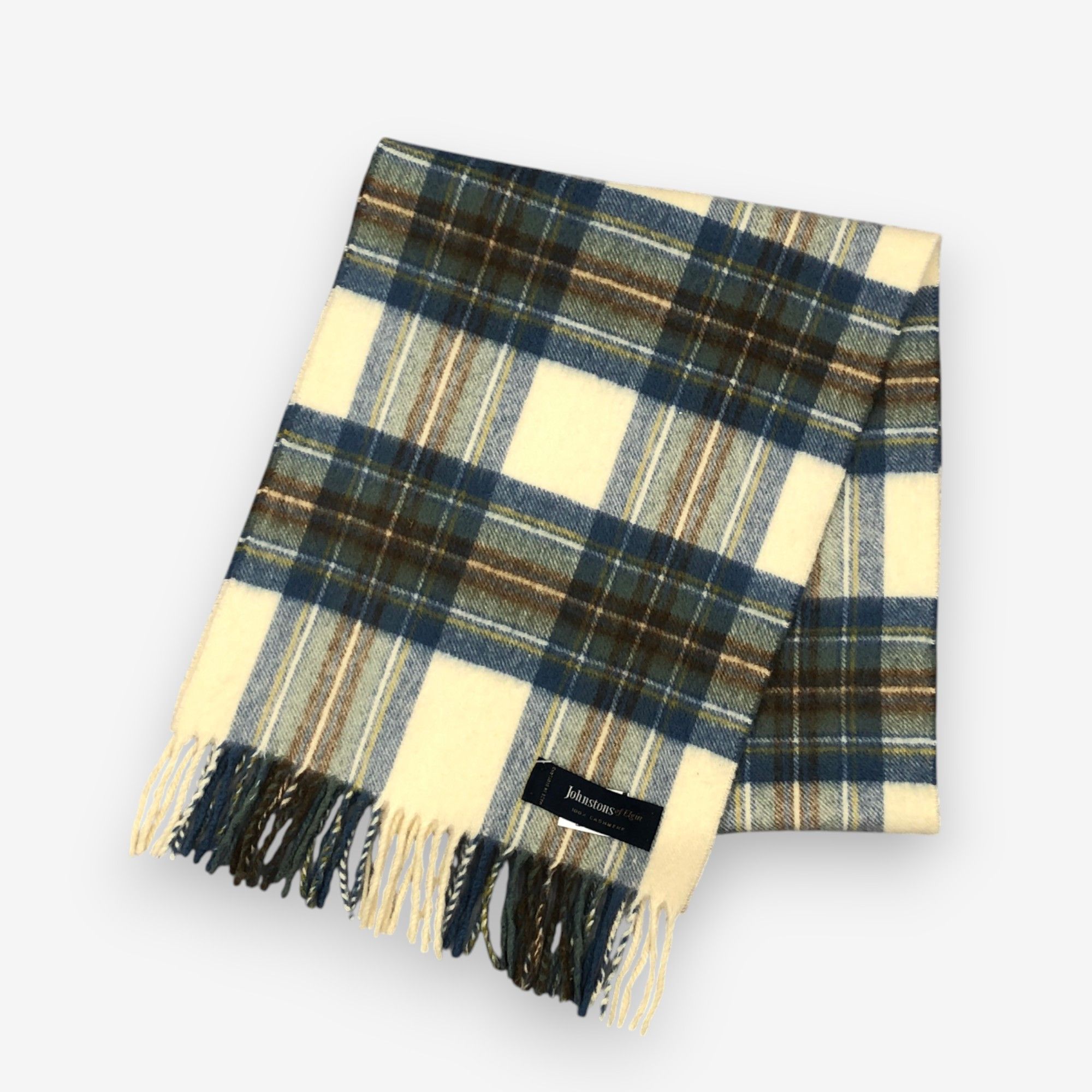 Johnstons Of Elgin Vintage Johnstons Scarf Muffler Wool Winter Plaid Scarves Size ONE SIZE - 3 Thumbnail