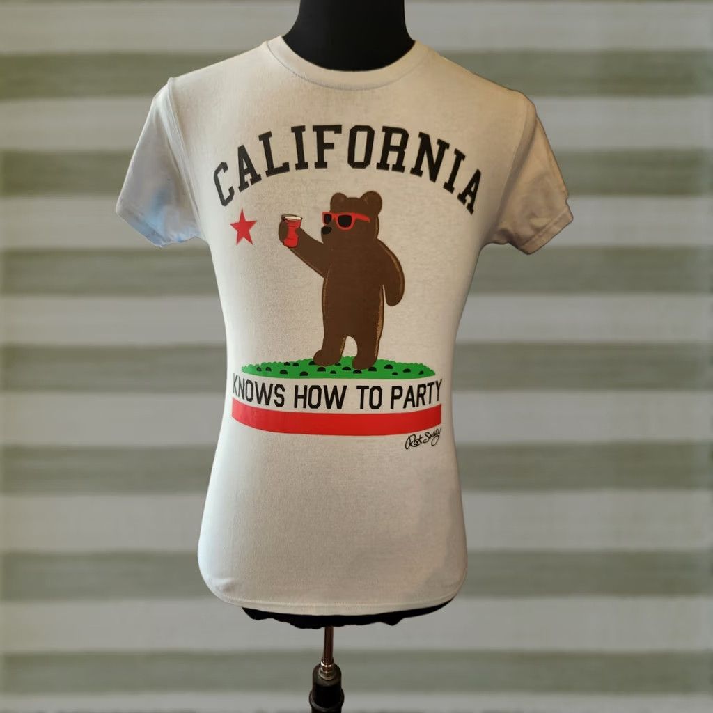 Vintage Riot Society California Knows How To Party Blue T-Shirt Size S Mens Short Sleeve Crew Neck Graphic Print Vintage: No Size US S / EU 44-46 / 1 - 1 Thumbnail