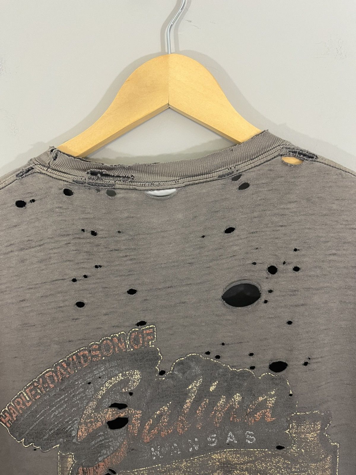 Harley Davidson Thrashed Sun Faded Distressed Y2K KANSAS Tee Size US XL / EU 56 / 4 - 11 Thumbnail