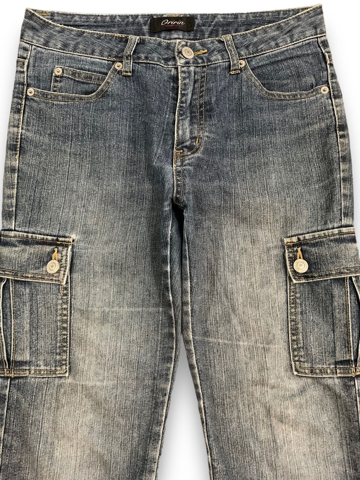 Japanese Brand Vintage Japanese Brand Oririn Flare Distressed Cargo Jeans Size US 29 - 4 Thumbnail