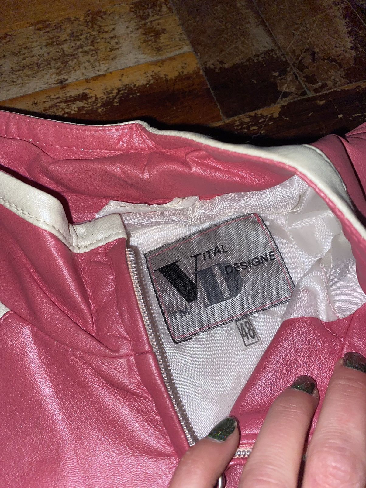 Other Pink Racing SHELL Genuine Leather Vintage Moto Hype Jacket Size M / US 6-8 / IT 42-44 - 9 Thumbnail