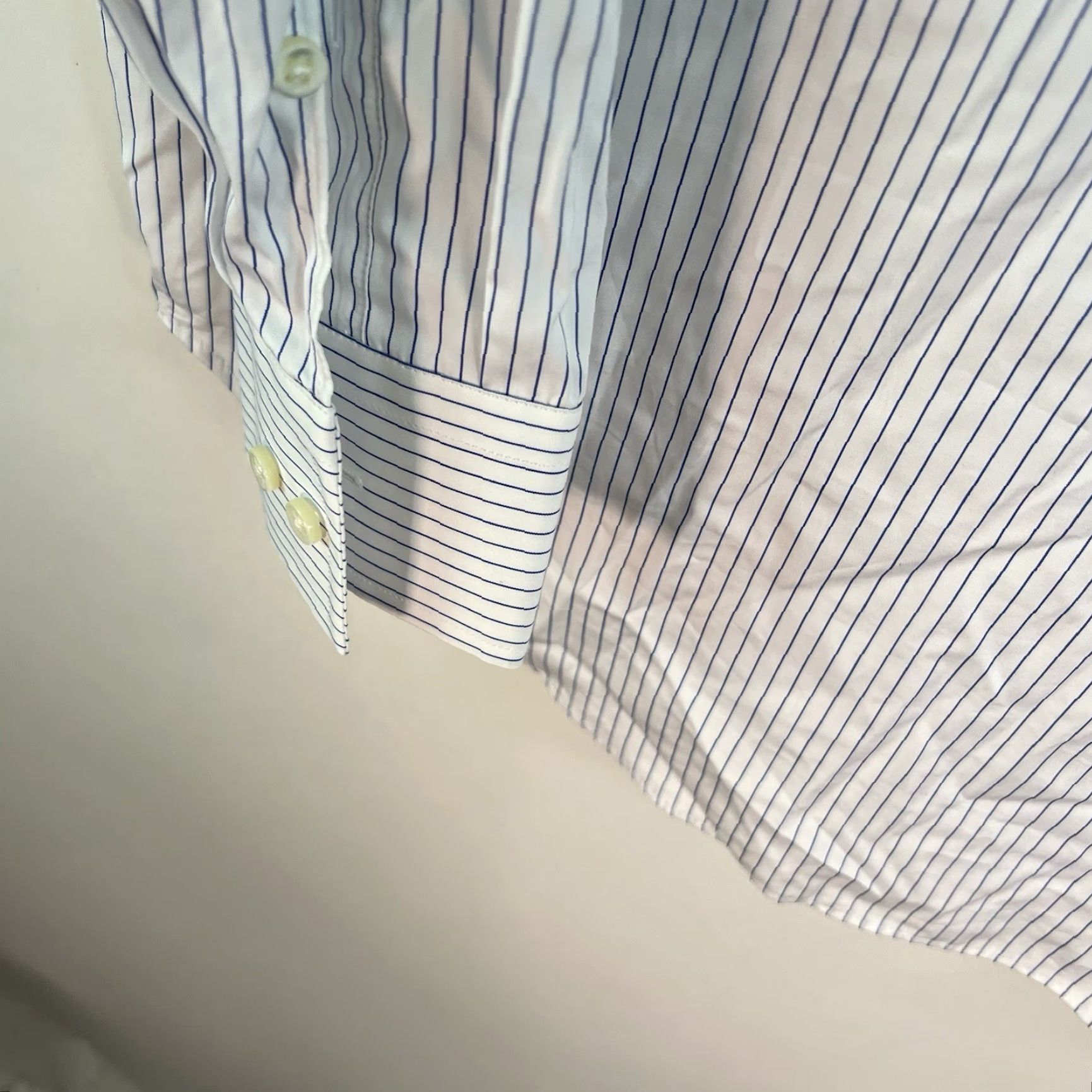 Vintage VINTAGE Sartoria F-Margutti Men's Shirt Casual 4XL Cotton White Blue Striped 90s Button-Up Size US XXL / EU 58 / 5 - 5 Thumbnail