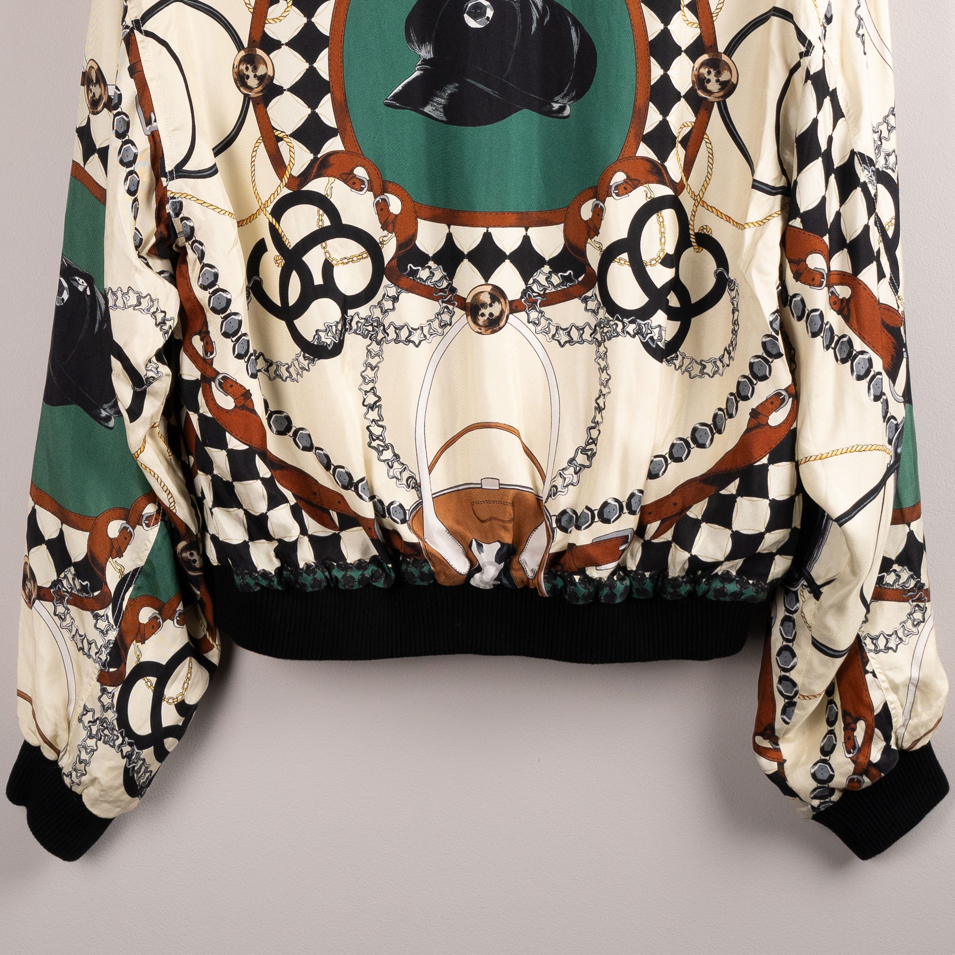 Stefan Cooke Stefan Cooke SS23 Printed Silk Bomber Jacket Cream/Green Size US L / EU 52-54 / 3 - 8 Thumbnail
