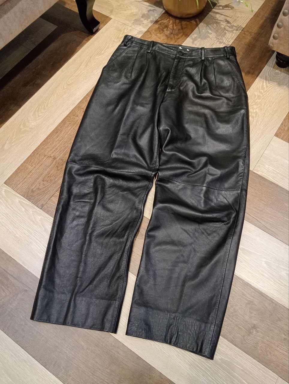 Japanese Brand VINTAGE JAPANESE SHEEPSKIN LEATHER BAGGY PANTS Size US 33 - 2 Thumbnail