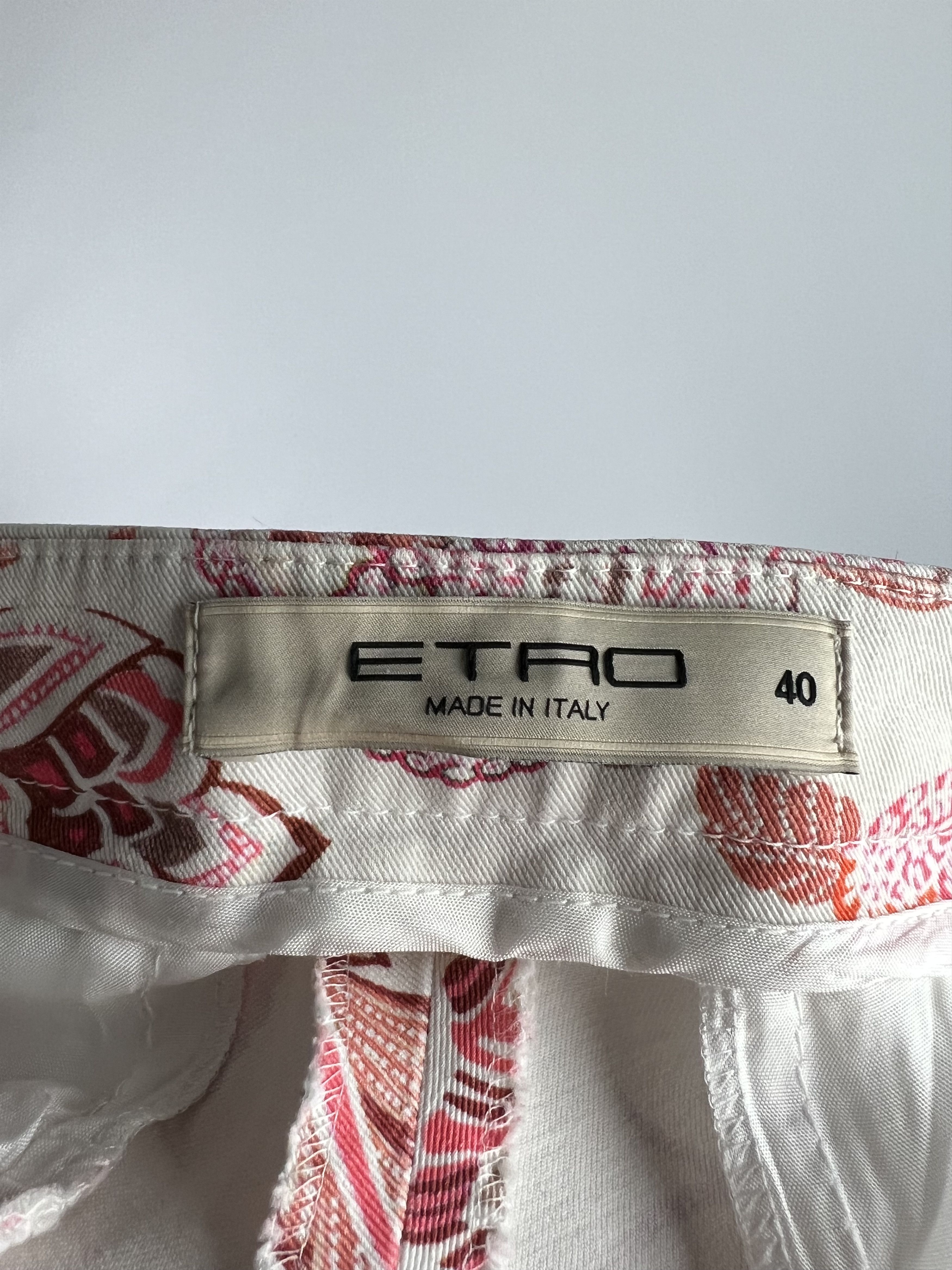Etro Etro Women's Floral Print Cropped Cotton Pants Size 40 Size 27" / US 4 / IT 40 - 12 Thumbnail